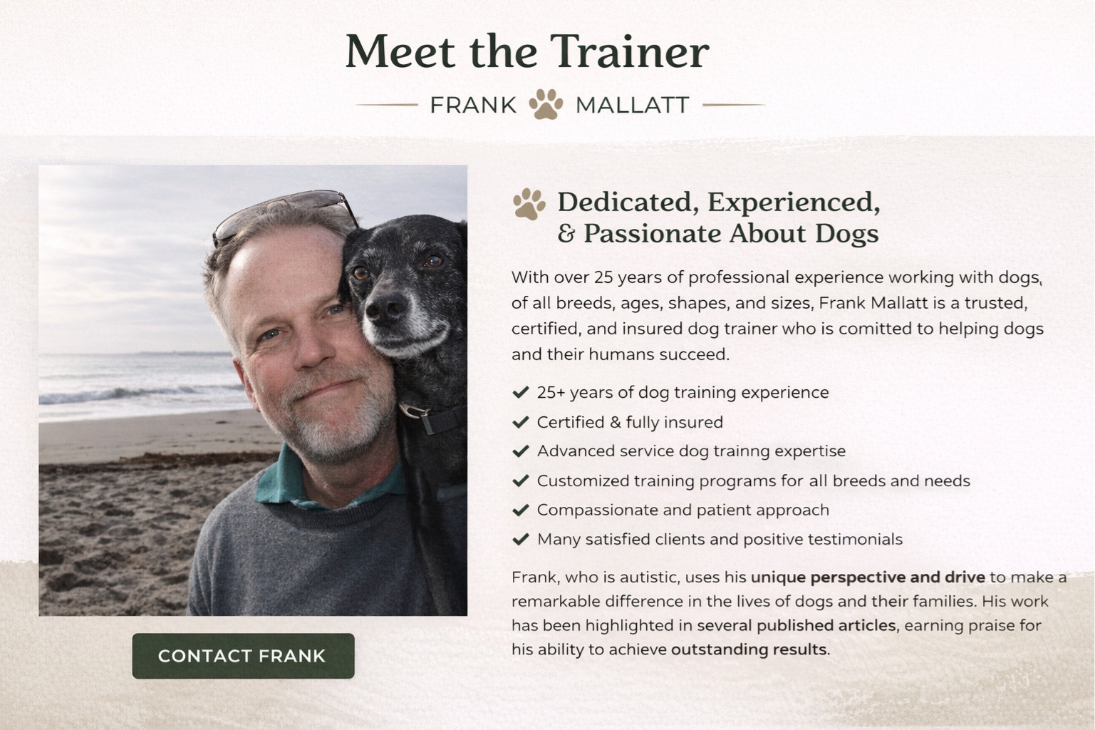 Meet the trainer card